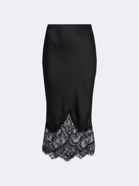 NORMA KAMALI Bias lace-trimmed satin slip skirt