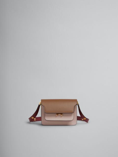 Marni BEIGE PINK AND RED SMOOTH CALFSKIN MINI TRUNK BAG