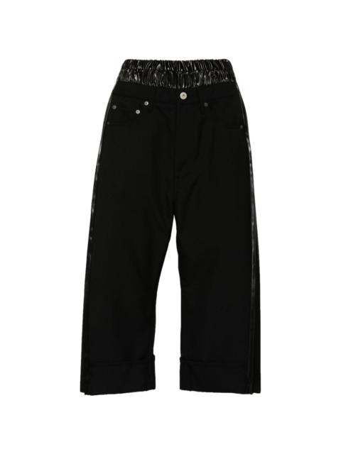 high-waisted cropped trousers