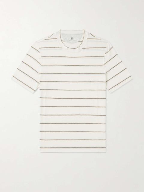 Striped Linen and Cotton-Blend T-Shirt