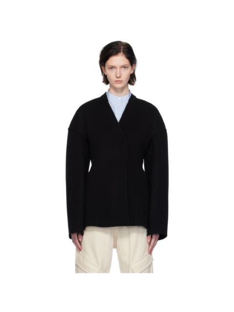 Jil Sander Black Collarless Blazer