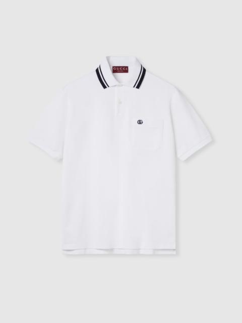 Cotton piquet polo shirt with embroidery