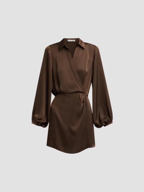 RAMY BROOK Women's Carolyn Satin Wrap-Minidress - Heritage Brown