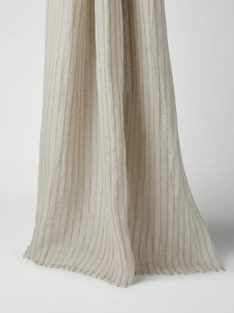 Brunello Cucinelli Linen sparkling stripe scarf