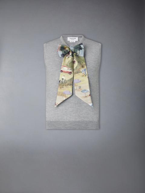 Thom Browne NANTUCKET SCENIC CASHMERE SILK SHELL TOP