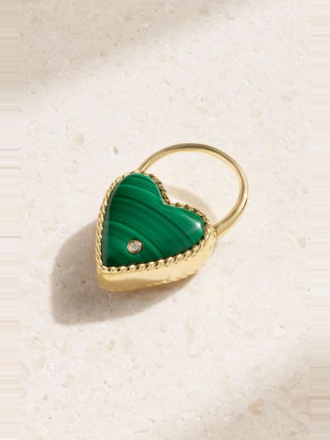 Yvonne Léon 9-karat gold, malachite and diamond single earring