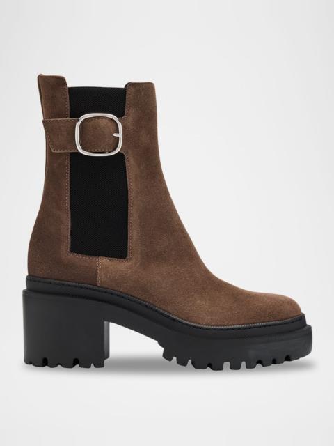 Platform Suede Chelsea Boots