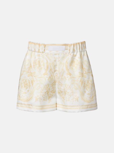 VERSACE Underwater Barocco silk twill shorts