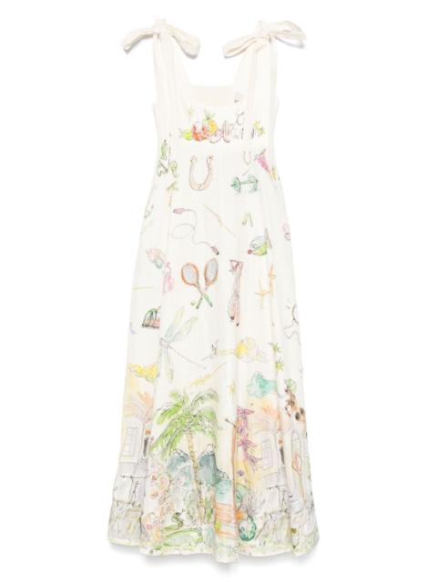 ALÉMAIS graphic-print midi dress