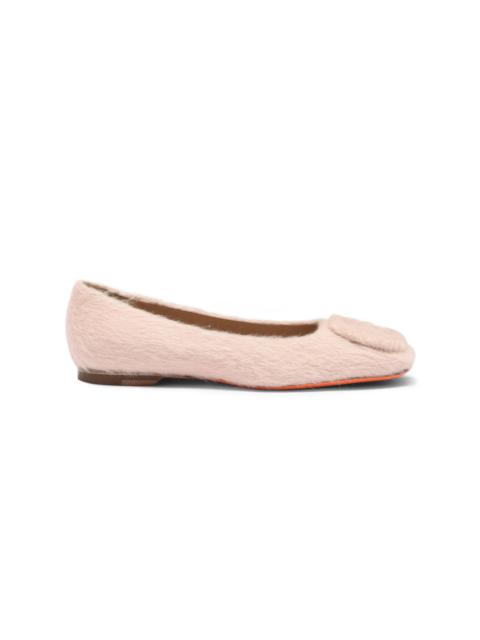 Santoni Women's pink wool ballet flat