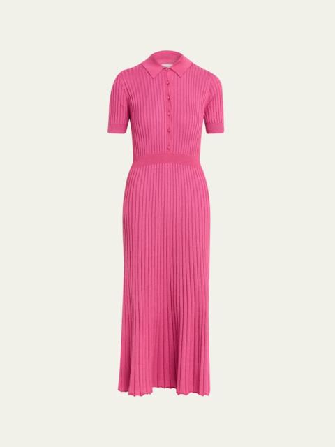 GABRIELA HEARST Amor Rib Knit Cashmere-Silk Midi Dress