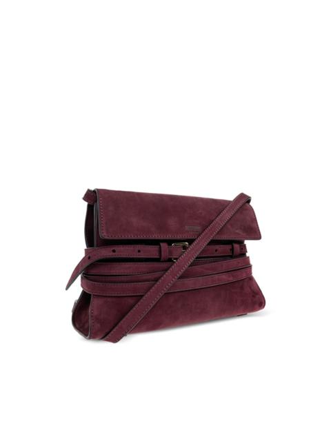 Moschino belted suede cross body bag