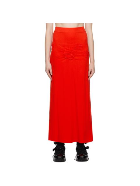 Red Villa Midi Skirt