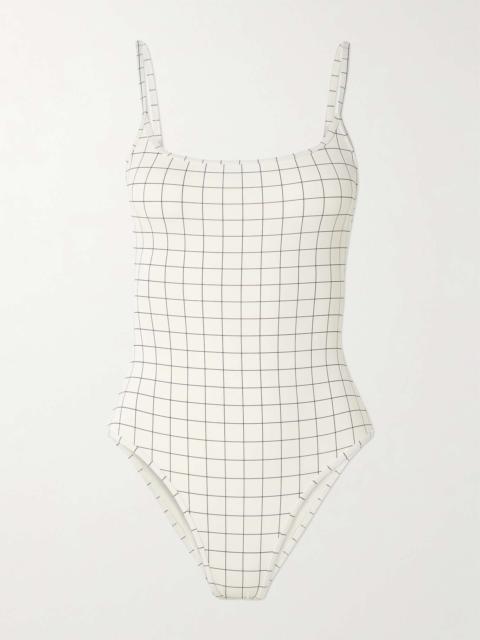 Totême Windowpane checked swimsuit White