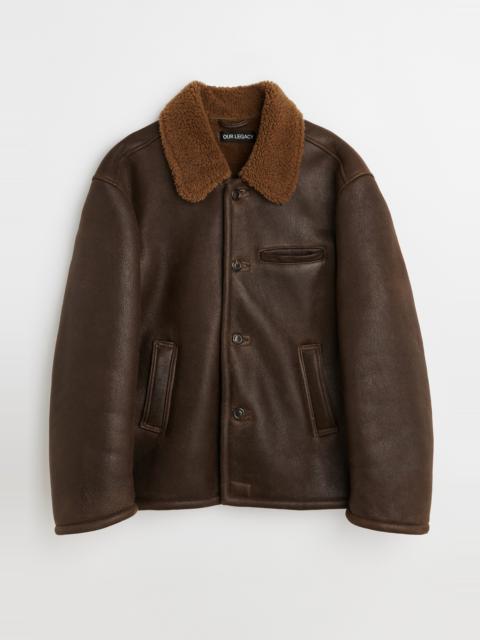 Our Legacy Alaska Jacket Rustic Grain Brown Shearling