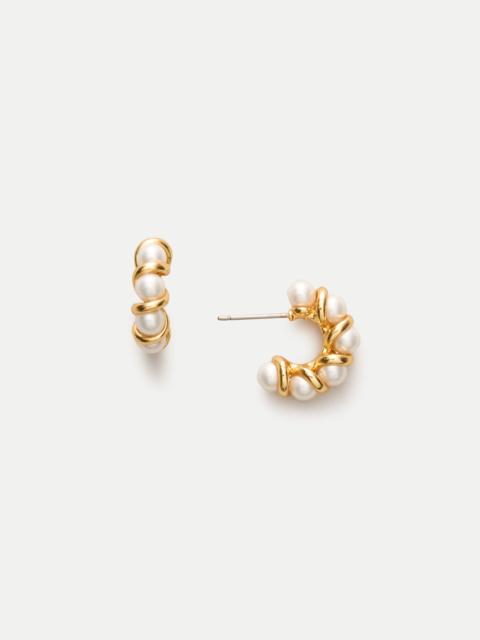 J.CREW Twisted pearl hoops