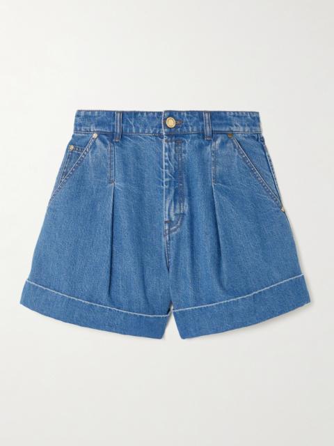 Zimmermann Pleated Denim Shorts