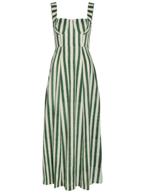 EMPORIO SIRENUSE Emporio Sirenuse Azzurra Striped Cotton Midi Dress