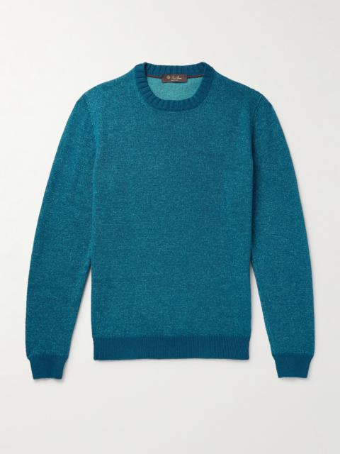 Loro Piana Slim-Fit Mélange Linen, Cashmere and Silk-Blend Sweater