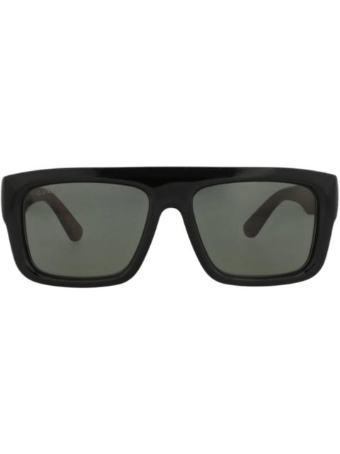 Gucci Square-Frame Recycled Acetate Sunglasses Black Black Grey (GG1461S-30014461-001)