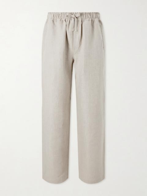 SAMAN AMEL Straight-Leg Linen Trousers