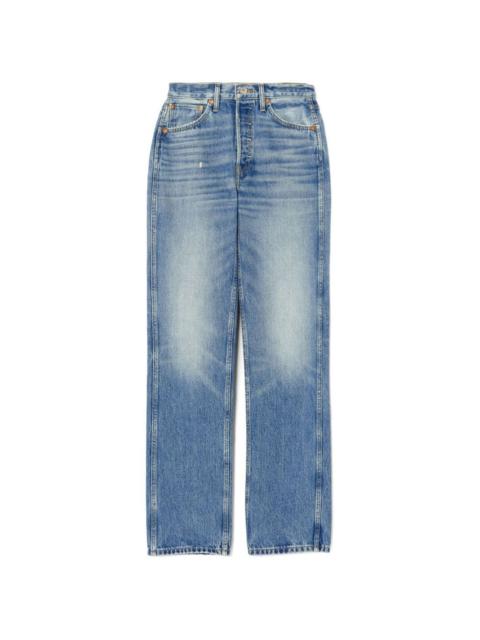 high-rise straight-leg jeans