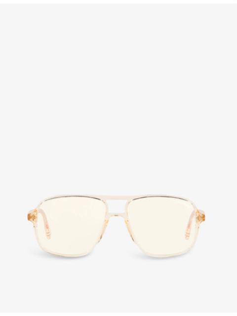 TOM FORD FT5737 aviator-frame acetate sunglasses