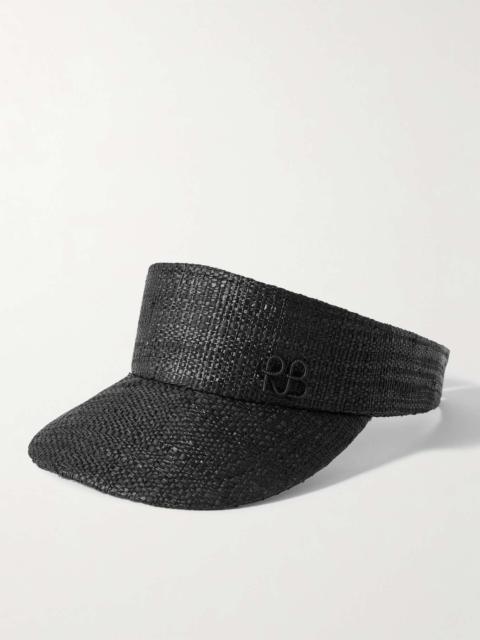 RUSLAN BAGINSKIY Embroidered straw visor Black