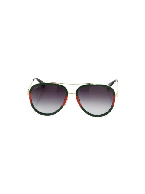 GUCCI Women's 57MM Aviator Sunglasses - Gold