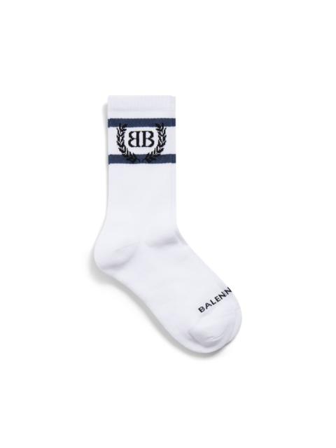 BALENCIAGA Laurel Classic Socks in White/blue