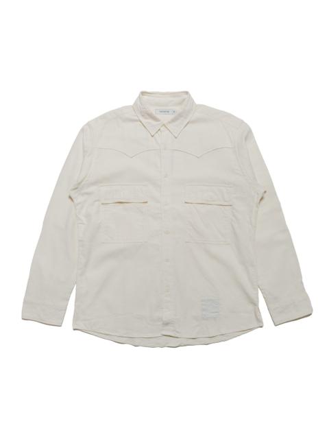 nonnative Explorer Shirt Cotton Silk Nep Twill Off White