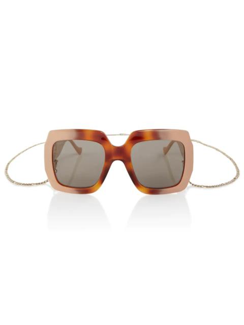 GUCCI Chain-trimmed square sunglasses