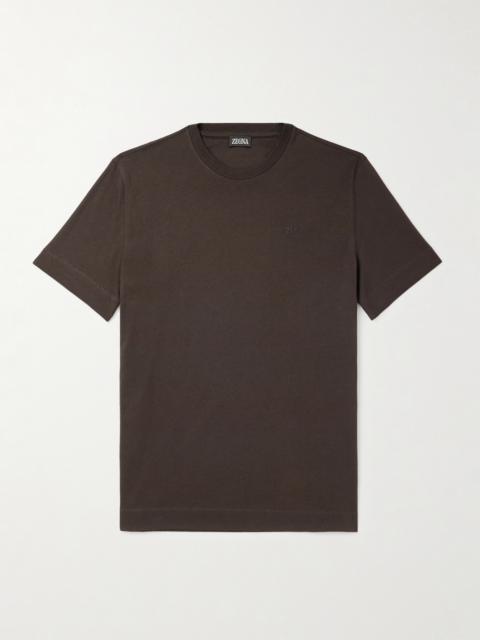 ZEGNA Logo-Embroidered Cotton-Jersey T-Shirt