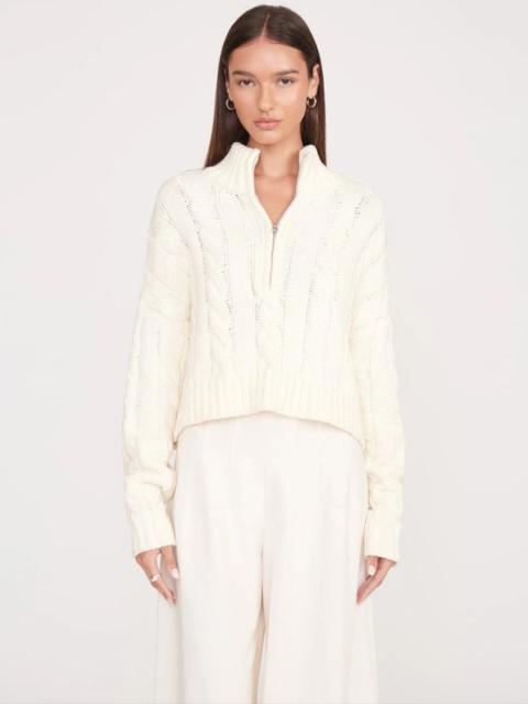 STAUD Cropped Hampton Sweater - Ivory
