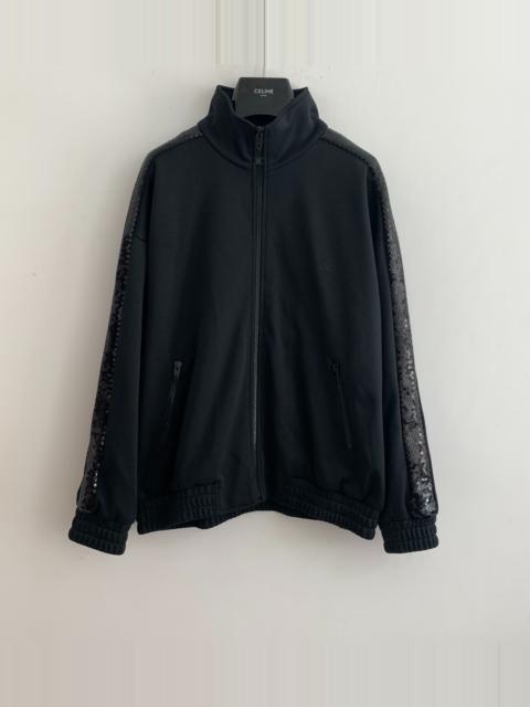CELINE Celine SS23 Black Scale Arc de Triomphe Stand-Collar Jacket
