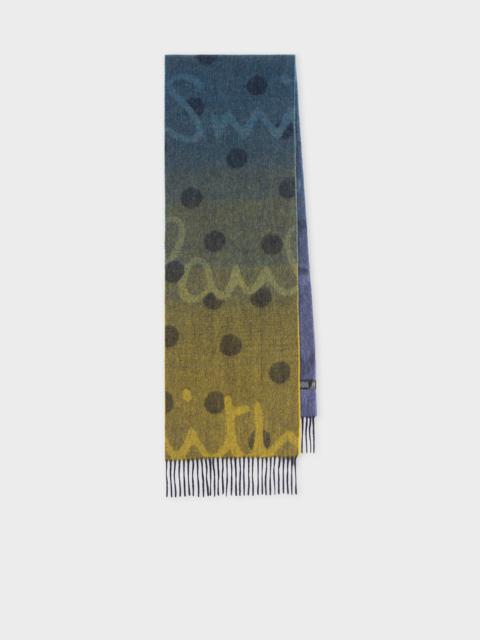 Paul Smith Navy Gradient Polka Lambswool-Cashmere Scarf