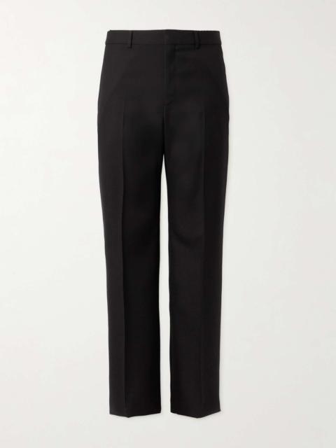 Straight-Leg Pleated Wool Suit Trousers