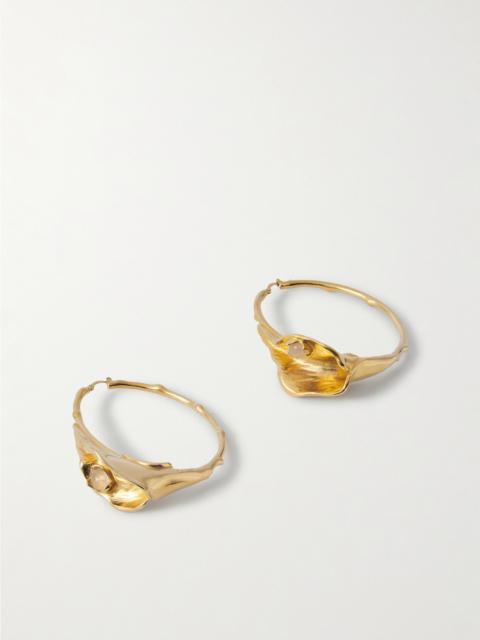 Chloé Gold-tone And Quartz Hoop Earrings