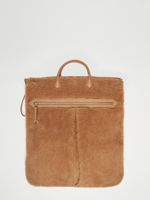 Max Mara BRIEF4 Teddy and deerskin fabric briefcase