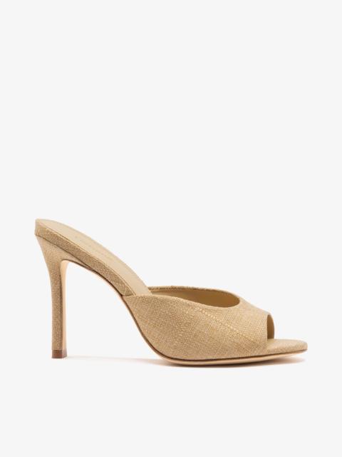 Larroudé Jasmine Hi Mule Beige Raffia