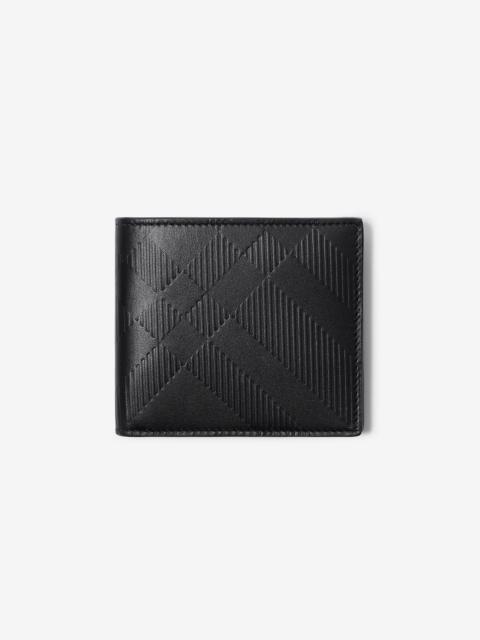 Burberry Embossed Check Bifold Wallet