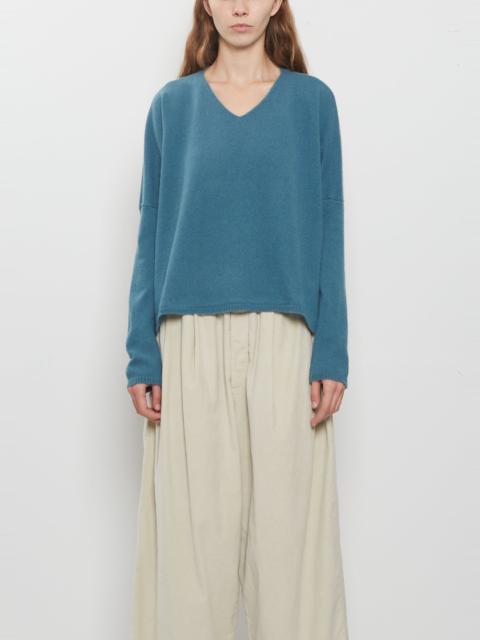 ALBUM DI FAMIGLIA Cashmere V-Neck Sweater — Teal