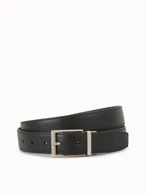 Tod's BELT IN LEATHER - BLUE, BLACK