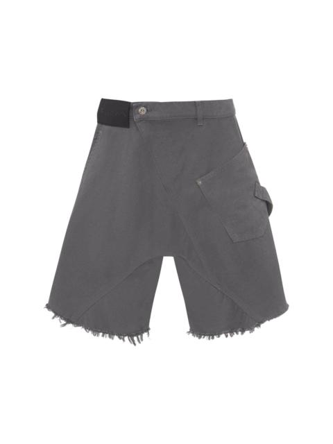 JW Anderson deconstructed frayed cotton shorts