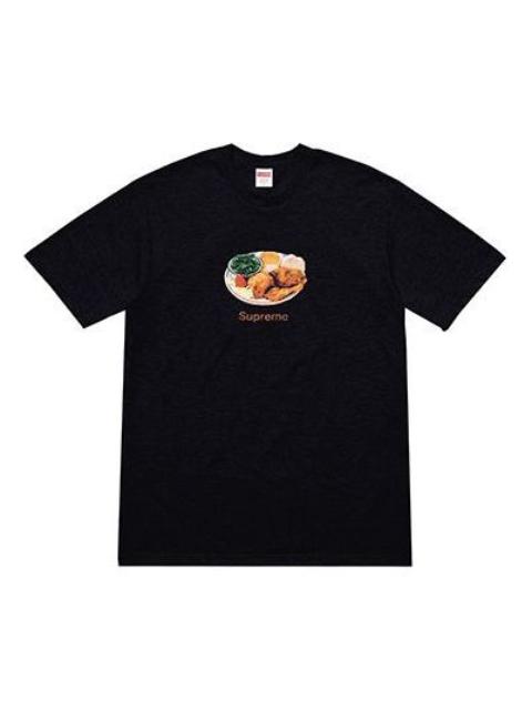 Supreme SS18 Chicken Dinner Tee Black Printing Short Sleeve Unisex Black SUP-SS18-0031