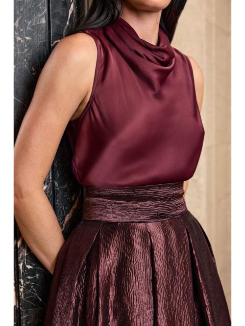 KAREN MILLEN Harper's Bazaar Satin Cowl Neck Top