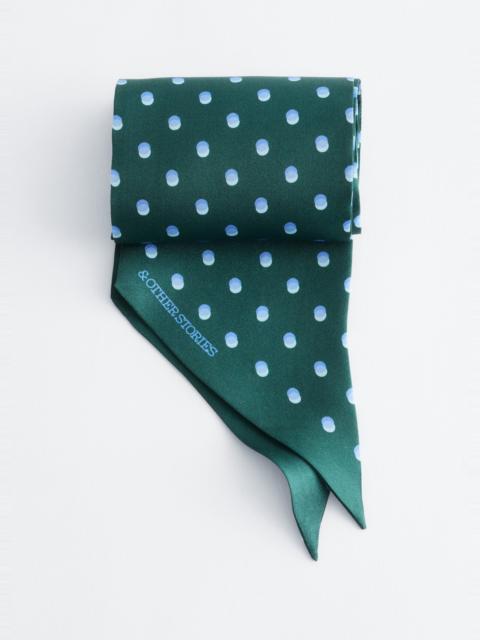 & Other Stories Polka-Dot Silk Scarf