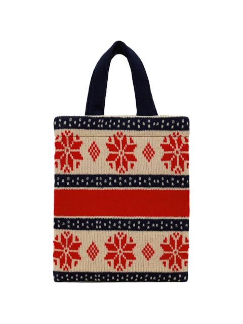 Comme des Garçons SHIRT Navy & Red 'Live Free' Tote