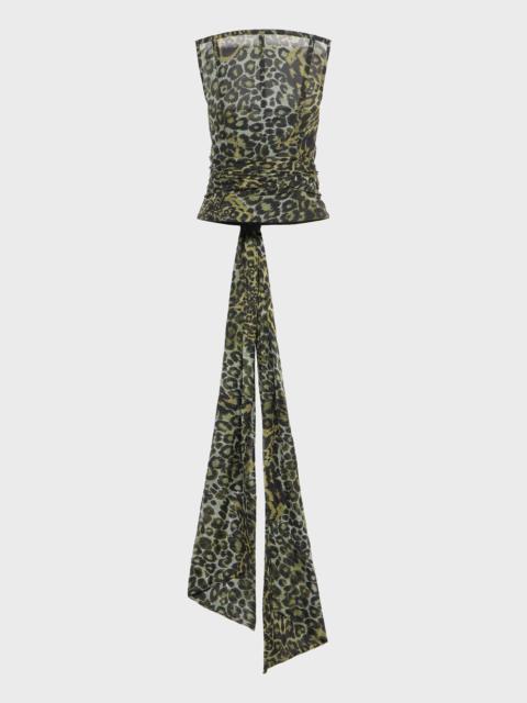 Blumarine PRINTED GEORGETTE BUSTIER WITH STOLE