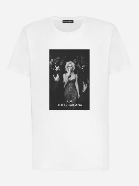 【DOLCE&GABBANA】\"Ciao, Kim\" 半袖 プリントTシャツ コットン Ciao, Kim” printed cotton T-shirt in multicoloured - Dolce